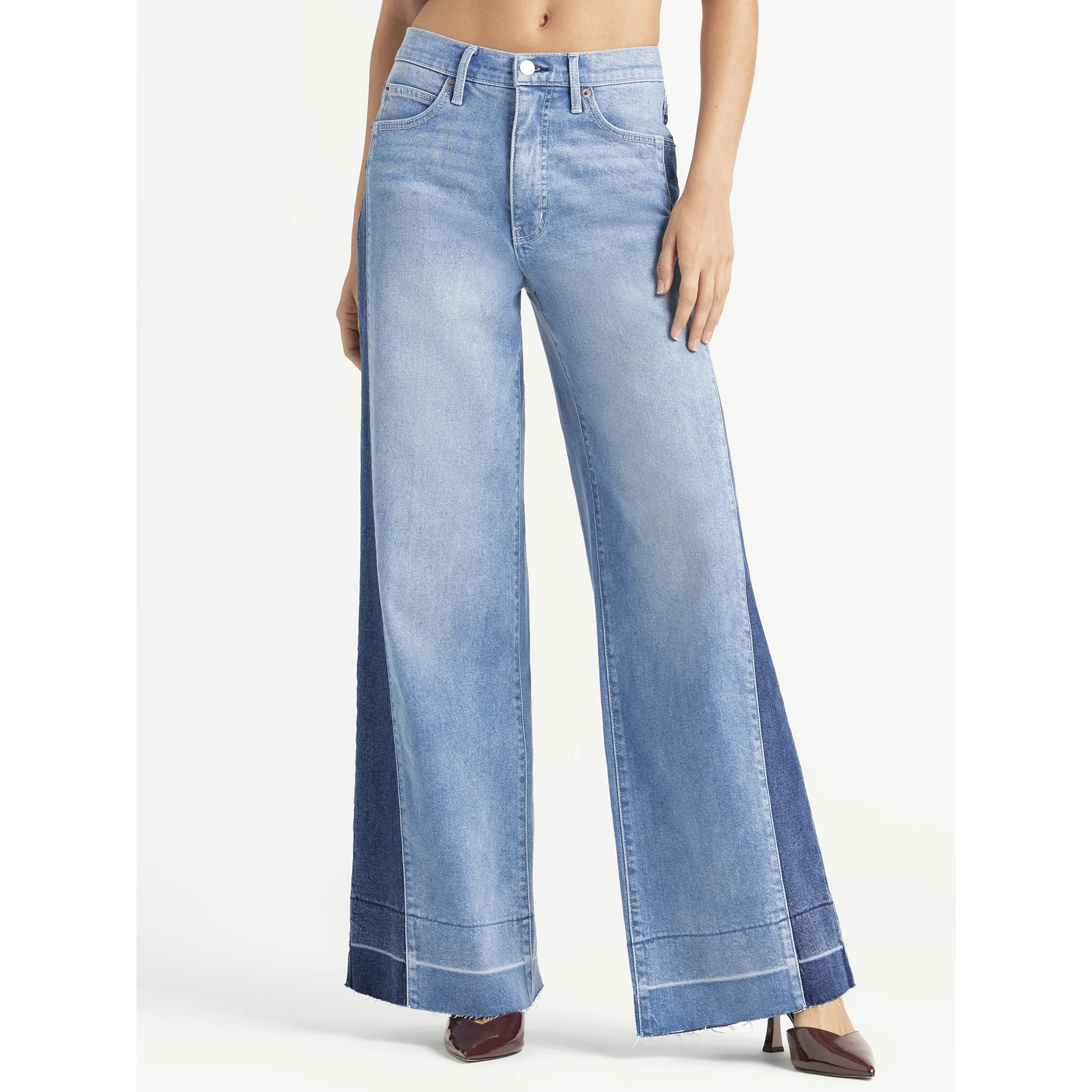 Jessica Simpson Women's and Women's Plus Freesia Wide Leg Jeans, 32" Inseam, Sizes 2-24W | Walmart (US)