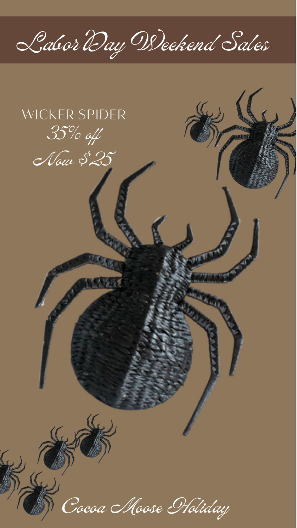 Wicker Spider Halloween Decor 35% off for Labor Day Weekend! A vintage take on a spooky crawling spider. Halloween decor, Wayfair finds, Halloween, spider decor 

#LTKFindsUnder50 #LTKFallSale #LTKSeasonal