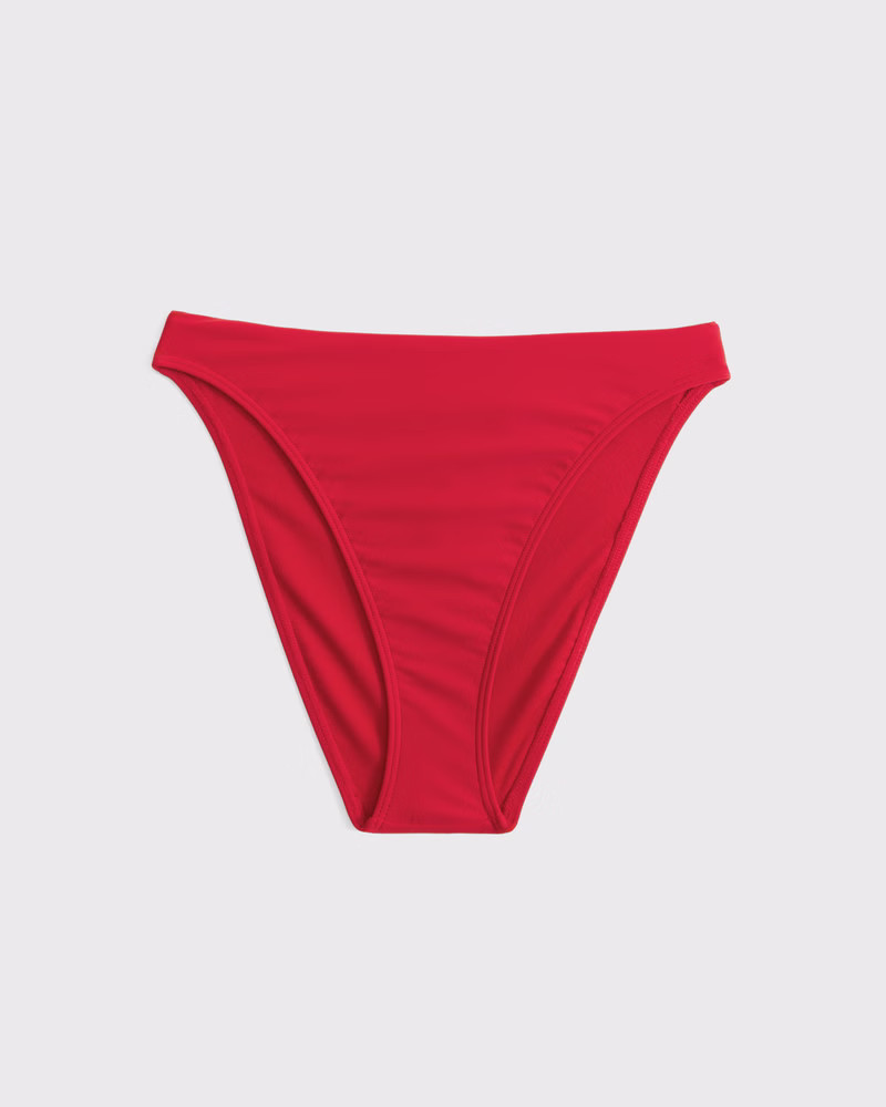 Abercrombie & Fitch Women's Mid Rise High-Leg Moderate Bottom in Red - Size L | Abercrombie & Fitch (US)