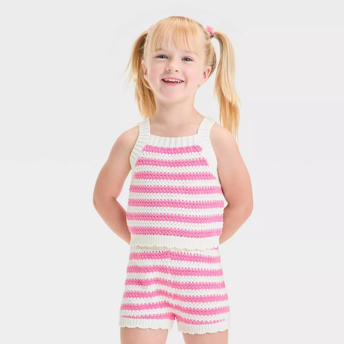 Toddler Girls' Striped Crochet Tank Top- Cat & Jack™ | Target