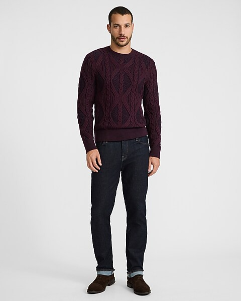 Cable Knit Crew Neck Sweater | Express