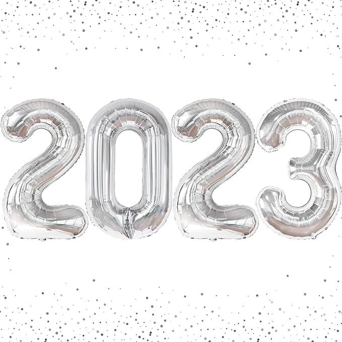 Huge 40 Inch, 2023 Balloons Silver - New Years Eve Party Supplies 2023 | Silver 2023 Balloons Num... | Amazon (US)