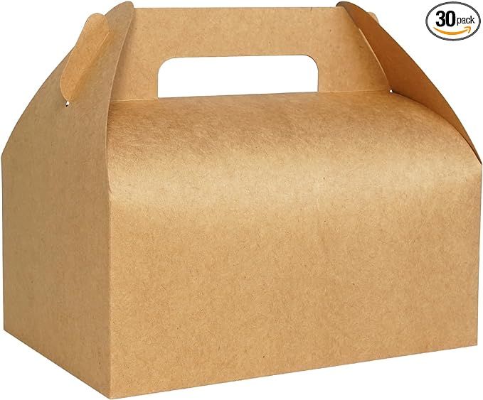 UnicoPak 30 Pcs 9x6x6 Large Gable Boxes Gift Boxes with Handles, Food-grade Bakery Boxes Treat Bo... | Amazon (US)