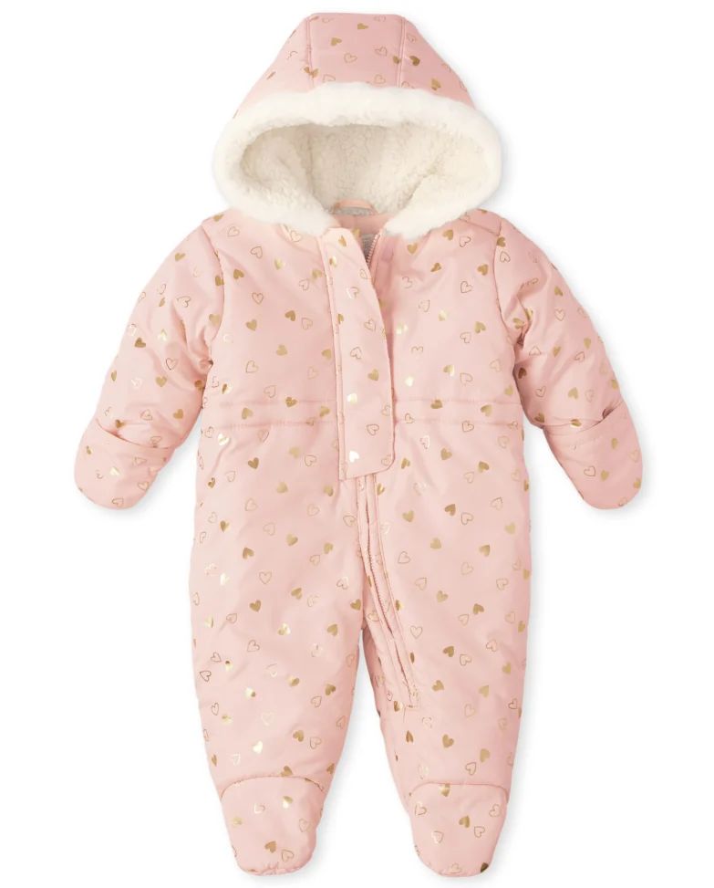 Baby Girls Heart Snowsuit - sweet nothing | The Children's Place