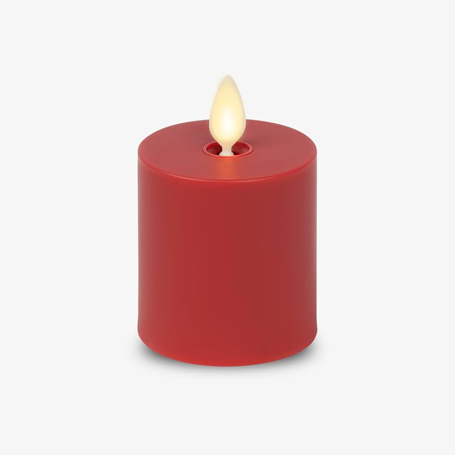 Luminara Outdoor Votive Flameless LED Candle, Cherry Red 2" x 3.2", Moving Flame Battery Operated... | Amazon (US)