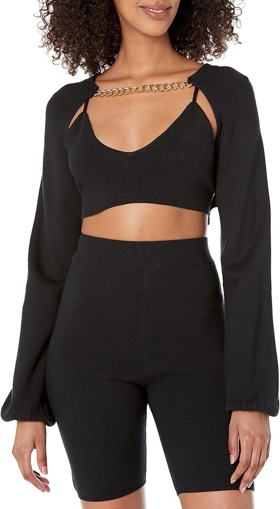 The Drop Women's Miya Bell Sleeve Sweater Shrug With Chain | Amazon (US)