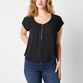 Bold Elements Womens Zip Front Blouse | JCPenney