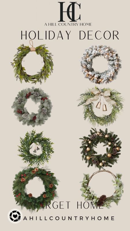 Gorgeous variety of Christmas wreaths for your home!

Follow me- @ahillcountryhome for daily shopping trips and styling tips

Christmas decor, holiday decor, Target finds, Target home, Target Christmas, Christmas tree, Christmas finds, winter decor, home decor, entryway decor, wreaths, holidays, Christmas, Christmas dress, christmas skirt 

#LTKhome #LTKfamily #LTKSeasonal