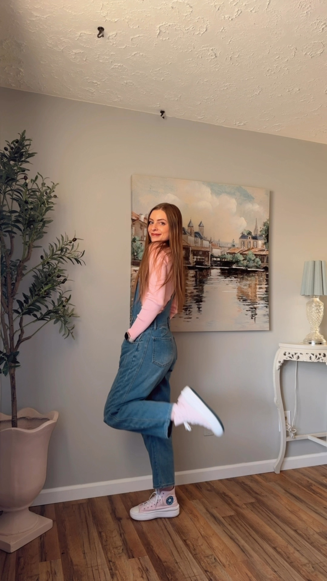 OOTD 2/25/25

Pink ribbed crewneck long sleeve top, affordable Amazon wardrobe basics, barrel leg overalls, wide leg overalls denim, barrel jeans, high top converse sneakers, pink platform converse shoes, chunky colorful jewelry, initial necklace gold, dainty vintage ornate cross necklace, twisted gold hoops

#LTKFindsUnder50 #LTKShoeCrush #LTKStyleTip