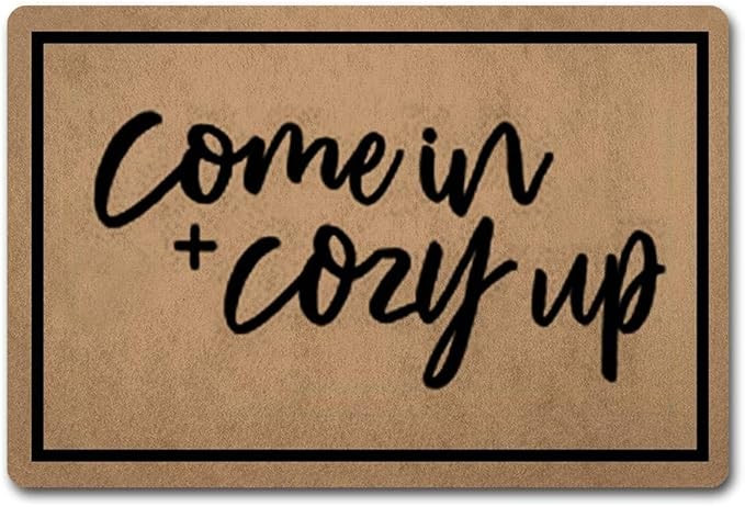 ZQH Entrance Door Mats Come in and Cozy Up Monogram Inspirational Doormat for Entrance Way Outdoo... | Amazon (US)