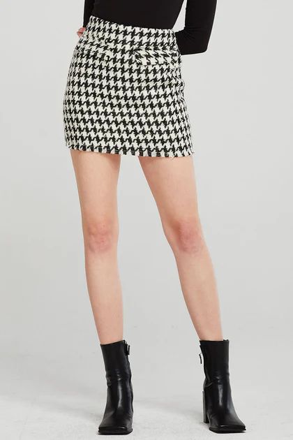 Aubrey Houndstooth Mini Skirt | Storets (Global)