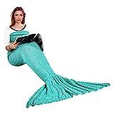 yashidali Wearable Mermaid Tail Blanket Crochet, Whale Tail, All Seasons Warm Knitted Bed Blanket So | Amazon (US)