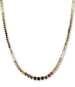 Melinda Maria Not Your Basic Graduated Ombre Tennis Necklace - Dark Brown | Dillard's