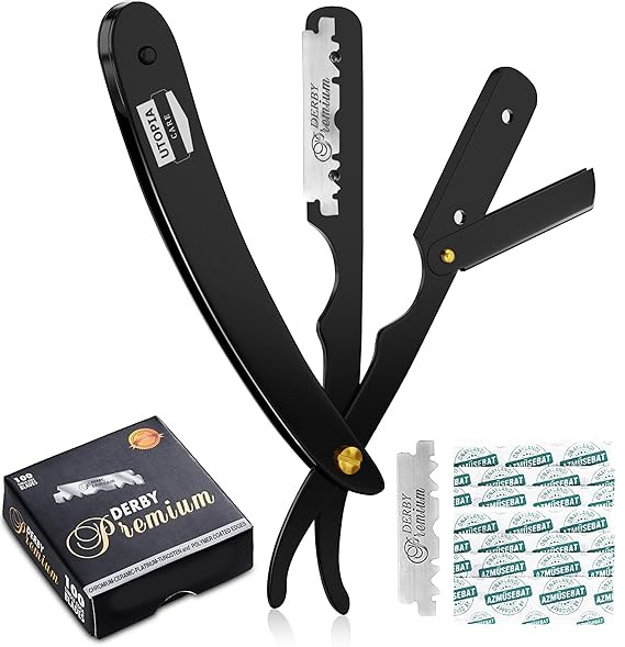 Utopia Care Professional Straight Razor for Men, Barber Straight Edge Razor Safety with 100 Pack ... | Amazon (US)