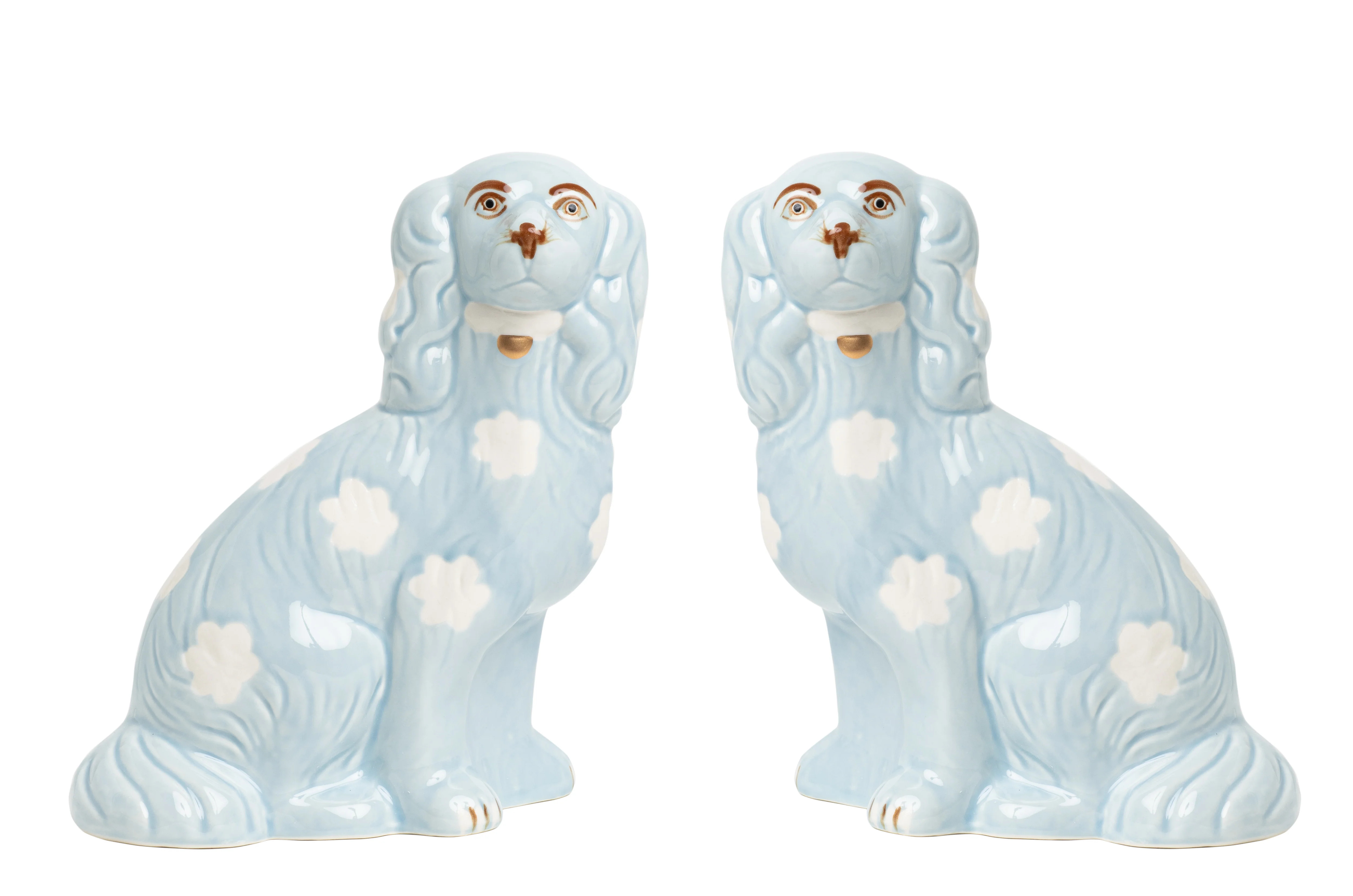Pale Blue Staffordshire Dogs | The Enchanted Home