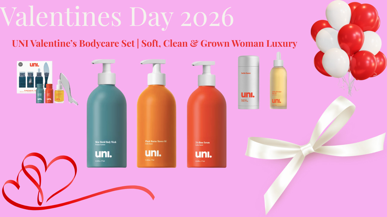 UNI Valentine’s Bodycare Set | Soft, Clean & Grown Woman Luxury💕 

If you love clean, nourishing body care that makes your skin feel protected, soft, and luxurious, this Valentine’s bodycare routine is everything. Perfect for self-care nights, sensitive skin, and women who want results without fragrance overload.
✨ Minimal ✨ Hydrating ✨ Valentine’s Day 2026 ready
💗 All items linked in ShopMy + LTK.



ShopMy:
https://shopmy.us/shop/collections/3655818


LTK:


Uni – Skin Shield Body Wash A gentle, barrier-supporting body wash that cleanses without stripping the skin. Perfect for daily use and sensitive skin.
Uni – 24-Hour Hydrating Body Serum A lightweight but deeply moisturizing serum that keeps skin soft, smooth, and hydrated all day long.
Uni – Golden Microalgae Body Oil A nutrient-rich body oil that seals in moisture, adds glow, and leaves skin supple without feeling greasy.
Uni – Plush Marine Shower Oil A silky shower oil that cleanses while moisturizing — ideal for dry winter skin and spa-like showers.
Uni – Skin Soothing Deodorant A gentle, skin-friendly deodorant that keeps you fresh without irritation or harsh ingredients.
Uni – The Body Routine Kit The complete Uni bodycare system for hydrated, healthy, well-protected skin — a perfect Valentine’s Day gift or self-care upgrade.


#ValentinesDayBodyCare #CleanBodyCare #SelfCareRoutine #Over50AndChic #SensitiveSkinCare #LuxuryBodyCare #ValentinesGiftsForHer #SpaLikeRoutine #UniBodyCare


Valentine’s Day bodycare set, clean body care for women, Uni body care routine, sensitive skin body care, luxury body care gifts, grown woman self care, over 50 skincare routine, hydrating body serum, body oil for dry skin, Valentine’s Day self care gifts
 

 #LTKValentine #LTKSeasonal #LTKOver40