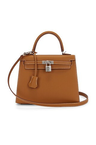 hermes Hermes Epsom Kelly 25 Sellier Handbag in Gold - Brown. Size all. | FWRD 