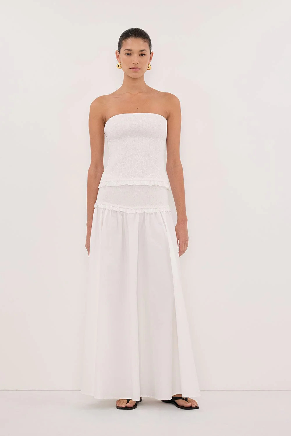 EDIE WHITE STRAPLESS COTTON TOP | DISSH