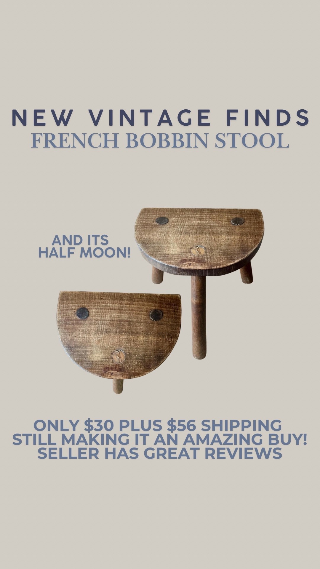 Vintage half moon stool! Incredible piece 

#LTKSaleAlert #LTKHome #LTKU