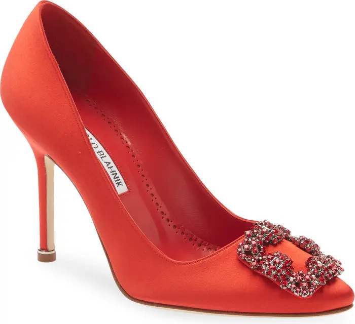 Hangisi Crystal Buckle Pump | Red Heels | Red Pumps | Red Shoes | Winter Dress Shoes | Nordstrom