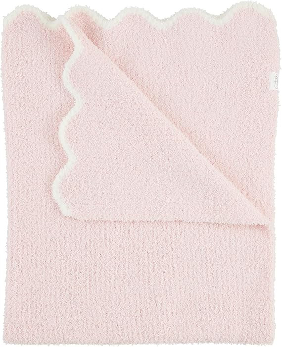 Mud Pie Children's Pink Scallop Chenille Blanket | Amazon (US)