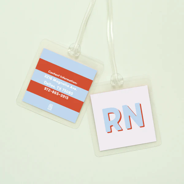 Modern Classics Monogram Kids Bag Tag | Joy Creative Shop
