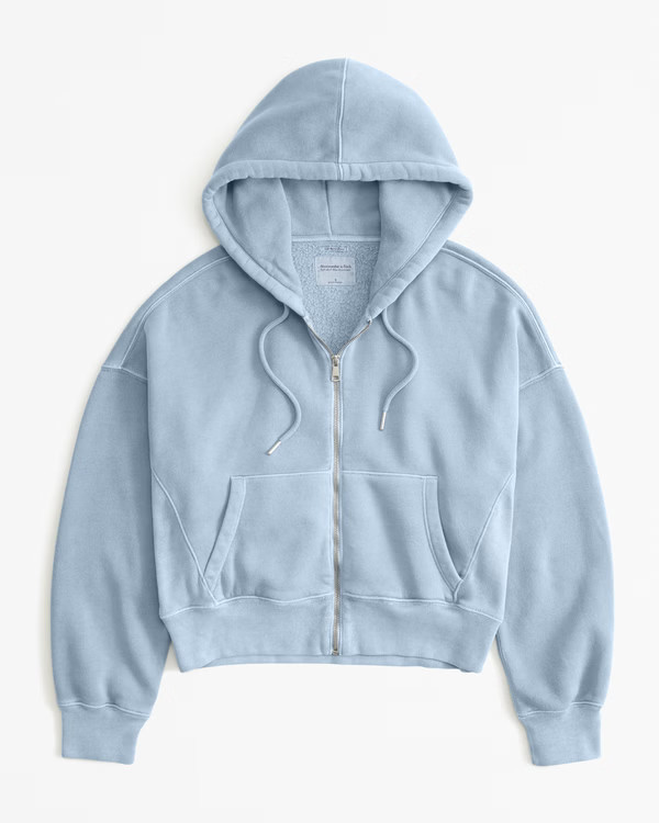 Essential Ribbed Sunday Hooded Full-Zip | Abercrombie & Fitch (US)