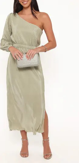Petal & Pup Pontee Plissé One-Shoulder Midi Dress | Nordstrom | Nordstrom