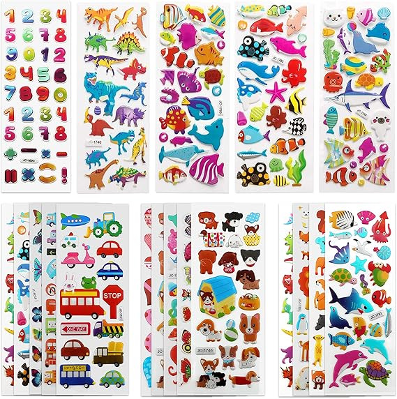 SAVITA 3D Stickers for Kids & Toddlers 500+ Puffy Stickers Variety Pack for Scrapbooking Bullet J... | Amazon (US)