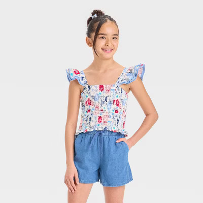 Girls' Stitch Smock Tank Top - The Disney Collection by Cat & Jack™ Cream | Target