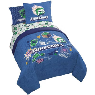 Jay Franco Minecraft Creeper Doodle Full Bed Set | Target