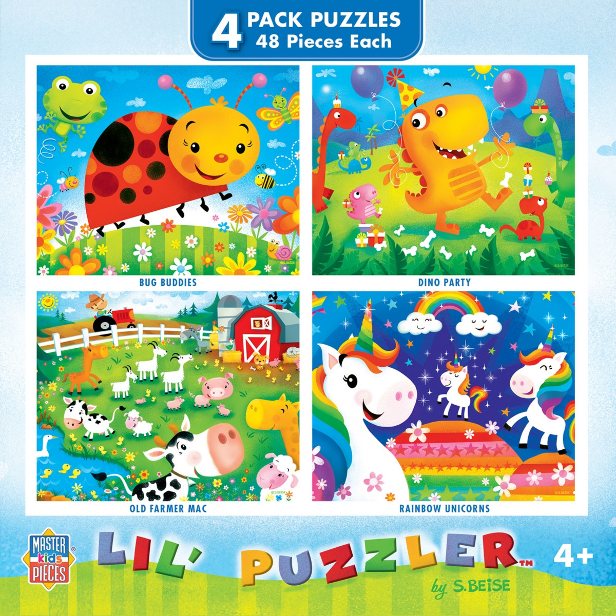 Masterpieces Lil Puzzler 4-Pack 48 Piece Jigsaw Puzzles for Kids - Multicolor | Macy's