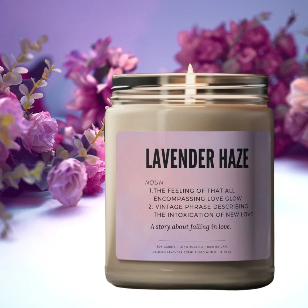 Lavender Haze Relaxation Essential Oil Soy Candle Aromatherapy - Etsy | Etsy (US)