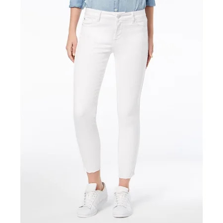 M1858 Kristen Mid Rise Cropped Skinny Jeans With Cord Trim Detail White 28 | Walmart (US)