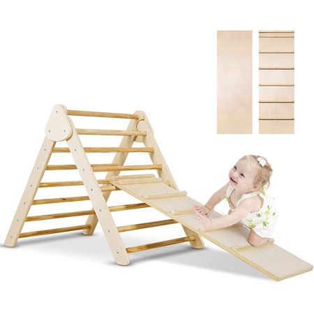 Pikler Triangle Montessori Climber with Ramp Indoor Montessori Climbing Toys for Kids Climbing Trian | Walmart (US)