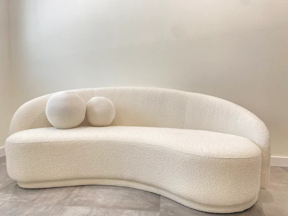 Ball Pillow Cream Boucle Handmade Performance Fabric | Etsy | Etsy (US)