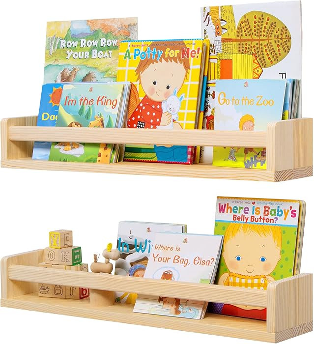 Fun Memories Nursery Book Shelves, 24Inch Floating Shelf for Wall, Wall Bookshelf for Kids Solid ... | Amazon (US)