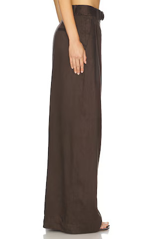 Helmut Lang Wide Double Pleated Trouser in Espresso from Revolve.com | Revolve Clothing (Global)