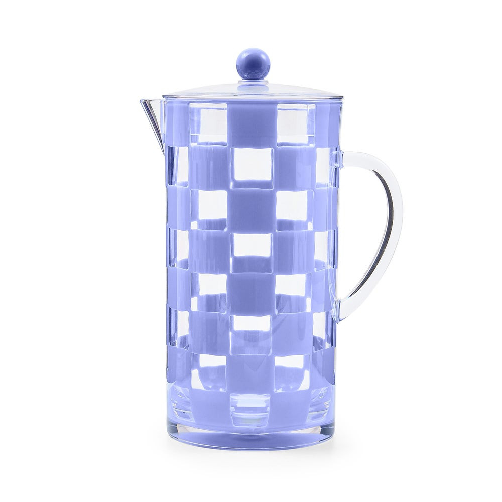Blue Check Acrylic Pitcher | MacKenzie-Childs