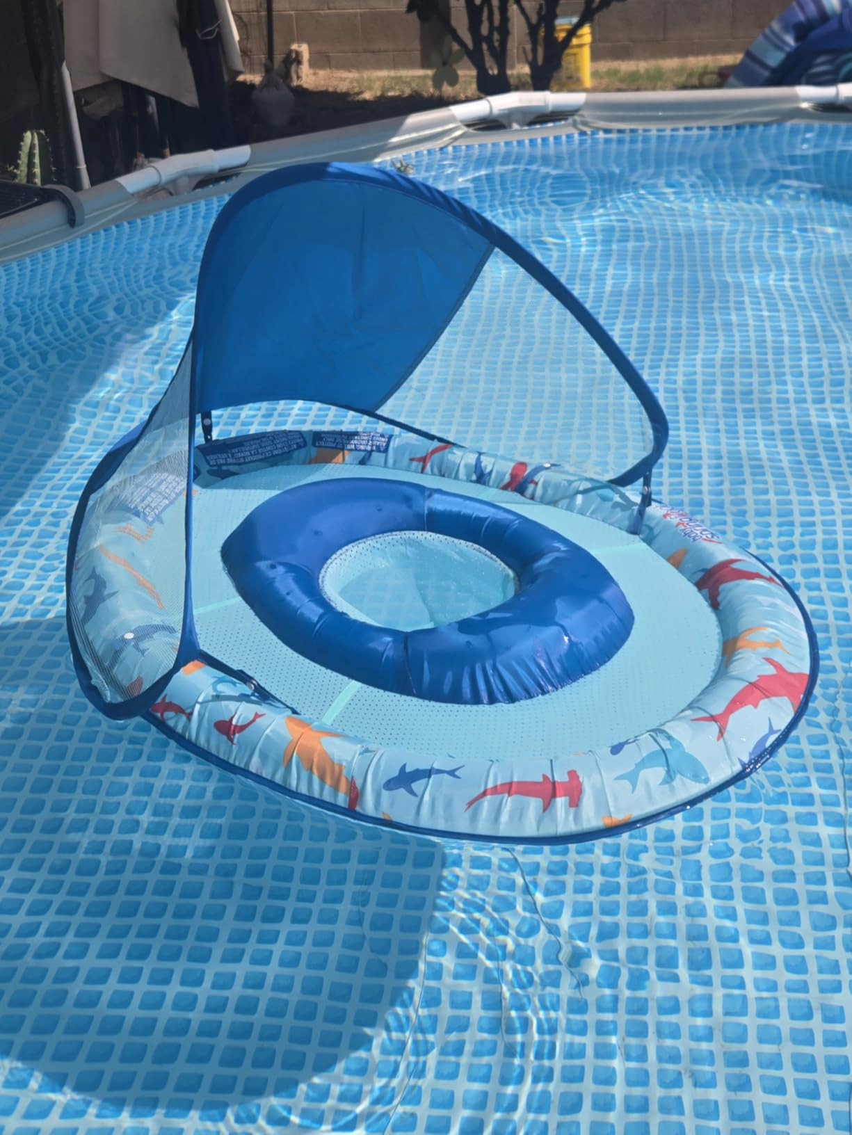 SwimWays Baby Spring Float with Adjustable Canopy and UPF Sun Protection, Blue Lobster | Amazon (US)