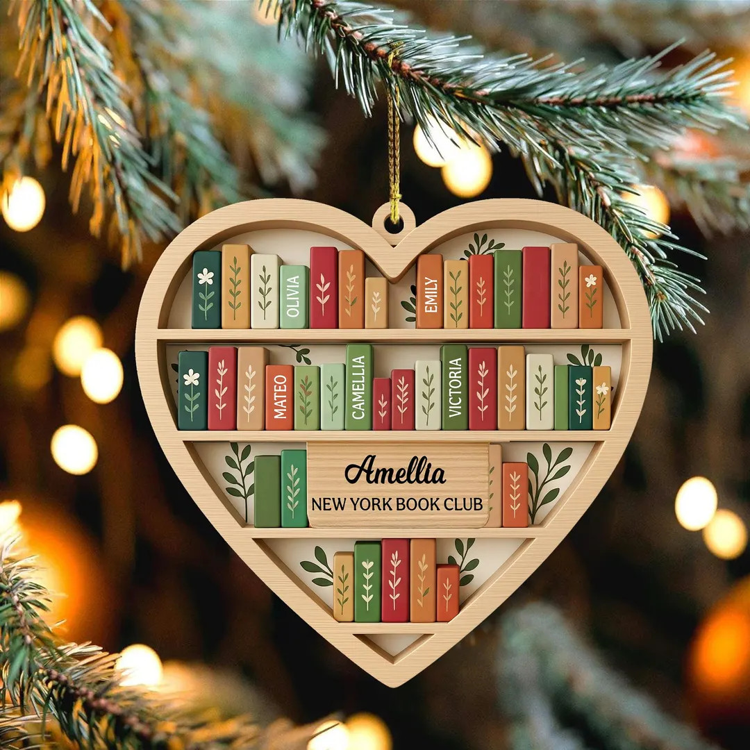 Personalized Book Club Christmas Wood Ornament, Book Club Christmas Ornament, Christmas Books Orn... | Etsy (US)
