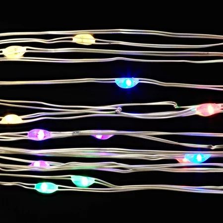 Mainstays Indoor Battery-Operated 50-Count Wire Lights, with Multi-Color LED Lights, 8 Lighting M... | Walmart (US)