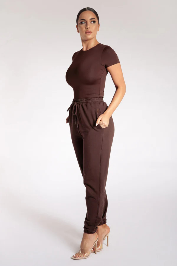 Haven Short Sleeve Bodysuit - Chocolate | MESHKI US