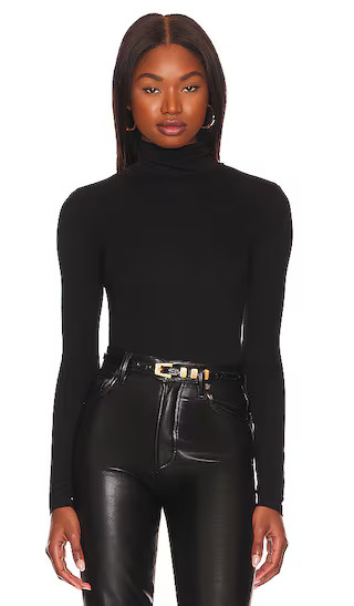 Edith High Neck Bodysuit in Black | Revolve Clothing (Global)