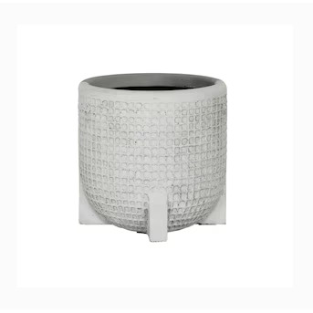 Origin 21  Medium (8-25-Quart) 8-in W x 9.5-in H Oyster White Mixed/Composite Planter | Lowe's