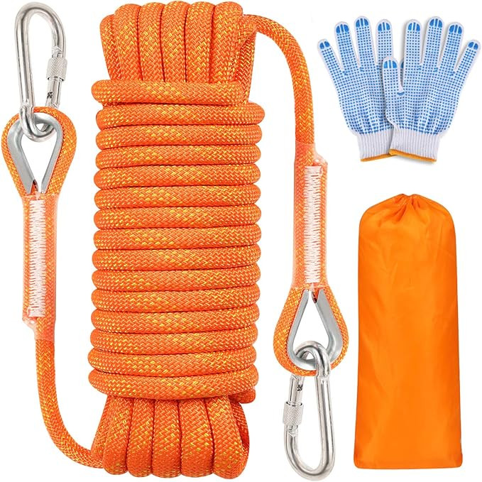 Meieke Outdoor Climbing Rope, 10MM Diameter Static Rock Climbing Rope, Escape Rope, Tree Climbing... | Amazon (US)