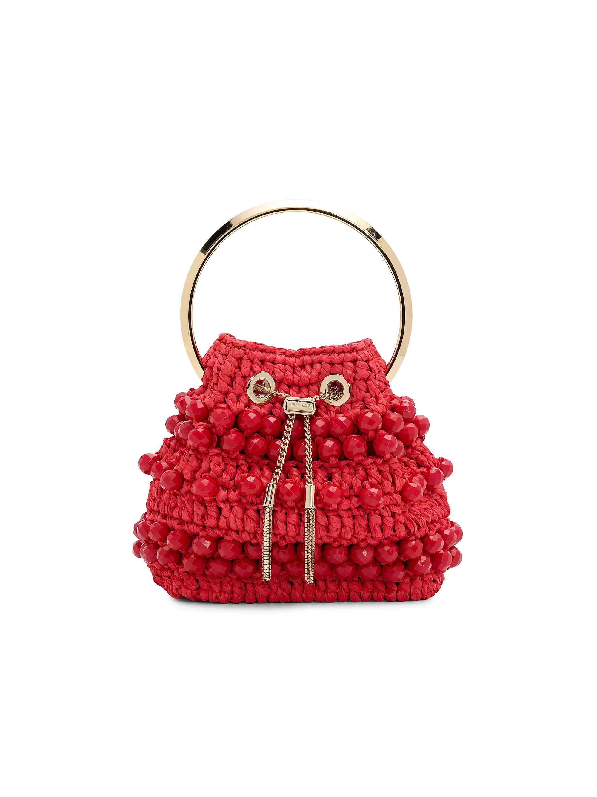 Riviera Capsule Bon Bon Beaded Raffia Top Handle Bag | Saks Fifth Avenue