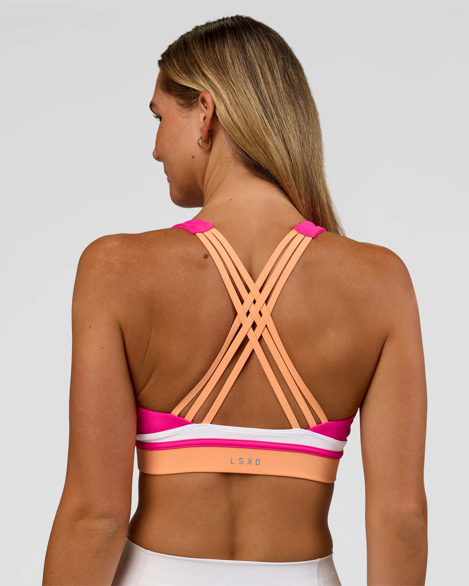 Revitalise Flash Sports Bra - Ultra Pink-Cantaloupe | LSKD | LSKD