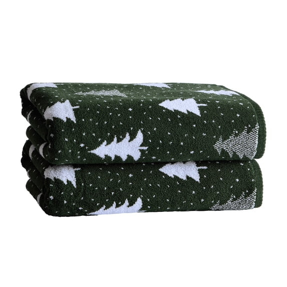 Better Homes & Gardens Signature Soft Decoración Navideña Toalla de Baño 2PK, Árbol Invernal | Walmart (US)