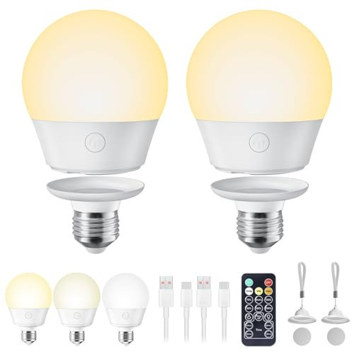 Brightown E26 Rechargeable Light Bulb with Remote for Sconces and Lamps | Amazon (US)